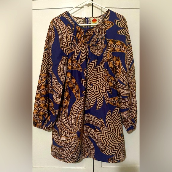 Farm Rio Yawanawa Vanahu Mini Dress Women’s Size M Balloon Sleeves Banana Print - Picture 3 of 8
